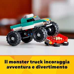 LEGO CREATOR , SET COSTRUZIONI 3 IN 1 , MONSTER TRUCK ,MUSCLE CAR E DRAGSTER , COD 31101