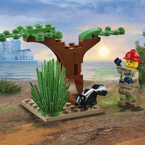 LEGO CITY - AEREO ANTINCENDIO ,SET CON AEREOPLANO ,BUGGY E 3 MINIFIGURE DEI VIGILI DEL FUOCO,PUZZOLA E ALBERI DA COSTRUIRE ,60217